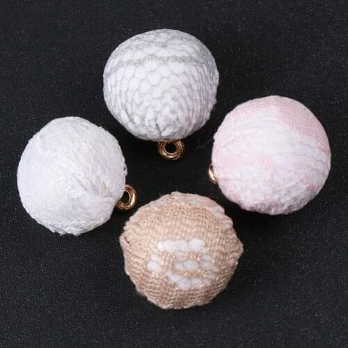 Multicolour Fabric Wool Art Pendant Balls Party Gift Charms Beads Ornament DIY Jewelry Earrings Pendants Handmade 20pcs 15mm