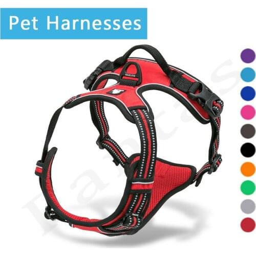 Adjustable Dog Harness Reflective Front Nylon No Pull Dog Harness Soft Safety Harness For Dog Explosion-Proof Rushed Dog Harness