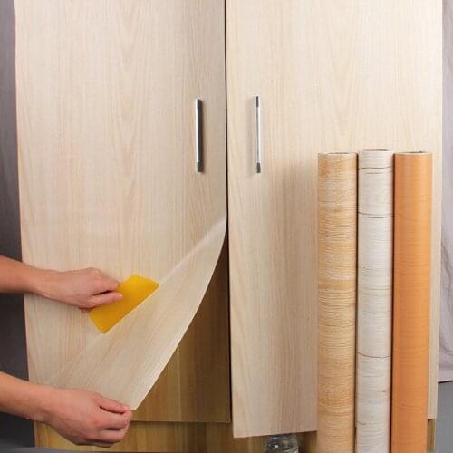 Retro Wood Grain Stickers Self Adhesive Wallpaper Film Furniture Renovation Stickers Kitchen Cabinet Waterproof 3d Sticker Films