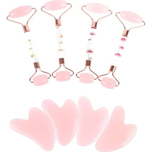 Skin careFace Massage Jade Roller Rose Quartz Stone Gua Sha Slimmer Lift Wrinkle Remover GuashaGua sha