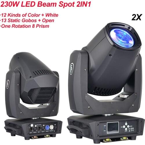 2Pcs/Lot 230W LED Moving Head Beam Spot Mechanical Focus Light 6/15 DMX Channels LED Lyre For DJ Dsico Nightclub Party Stage