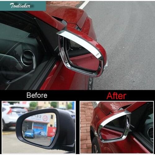 Tonlinker Cover Case Stickers for SUZUKI vitara 2016 Car Styling 2PCS ABS Chrome Exterior rear view mirror Rain eyebrows frame