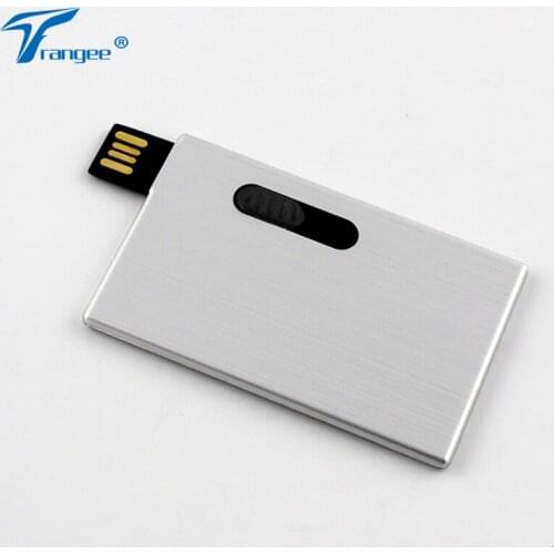 Trangee Waterproof Super Slim USB Flash Drive Credit Card Metal Pen Drive 4GB 8GB 16GB 32GB 64GB USB 2.0 Flash Stick Pen drive