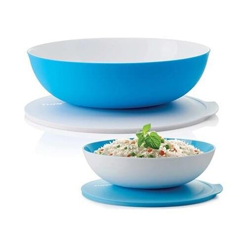 Tupperware Clear Set of 2 (3,5ml Blue White K. / 740ML White M