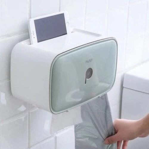 Punch free Bathroom Waterproof Tissue Box ABS Toilet Paper Holder Wall Mounted Storage Box Napkin Dispenser Organizer