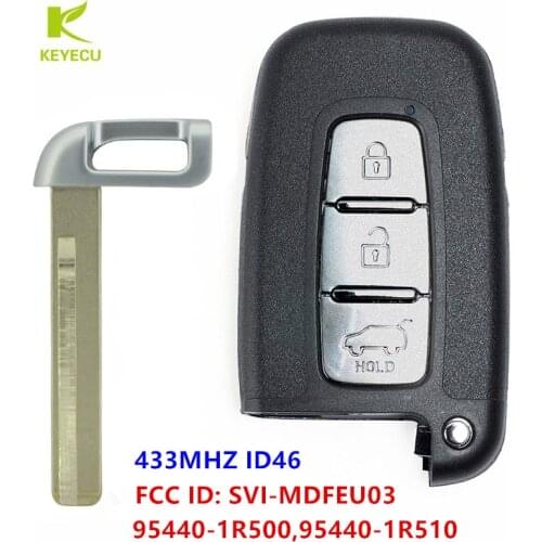 KEYECU Replacement Smart Remote Key 3Button 433MHz ID46 Chip for Hyundai IX35 I30 Tucson Veloster Accent 2011-2014 95440-1R510