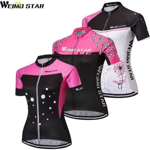 Weimostar 2019 Summer pro team Cycling Jersey Women Bike Jerseys Bicycle Ropa Ciclismo Quick Dry Pink Short Sleeve Tops
