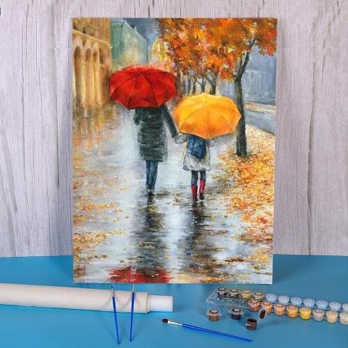 Woman Umbrella DIY Paint By Numbers Set Acrylic Paints 50*70 Painting On Canvas Home Decor Crafts For Adults For Handicraft