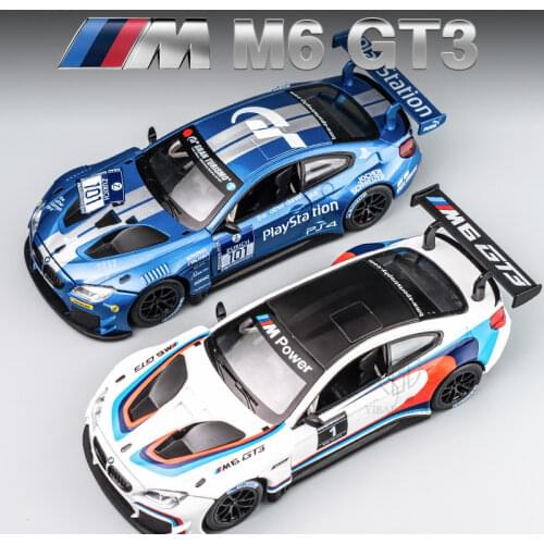 1/24 M6 GT3 Alloy Car Model Toy Diecast Metal Genuine License Racing Car Models With 3 Doors And Light Sport Toys For Children