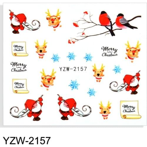 LCJ 1pcs Nail Art Water Sticker Decoration Slider Tattoo 2021 New Designs Santa Series Tattoo Decals