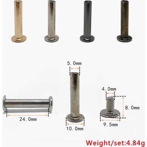 10*25mm High Quality Nickel-plated rivet album on lock screw ledger nail recipe letter rivet belt screw I-nail
