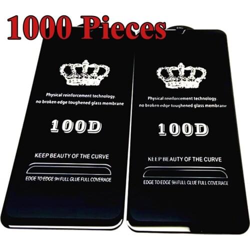 1000pcs 100D Tempered Glass Full Glue Coverage Screen Protector Guard Film For iPhone 12 Mini 11 Pro Max XS XR X 8 7 6 Plus SE