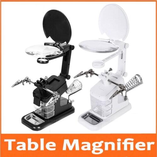 3X 4.5X 25X USB 360 Degree LED Lights Table Lamp Illuminated Desktop Cell Phone Circuit Board Repair Magnifier Magnifying Glass