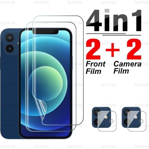 4in1 Camera Film For Apple iPhone 12 Hydrogel Film for iphone iphon 12 mini 11 pro max X XS XR 8 7 Plus safety protective film