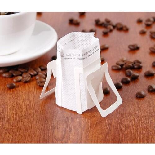 50pcs Paper Disposable Coffee Filter Bags Dripper Paper Bags Portable White Special Non-Woven Hanging Ear Bags
