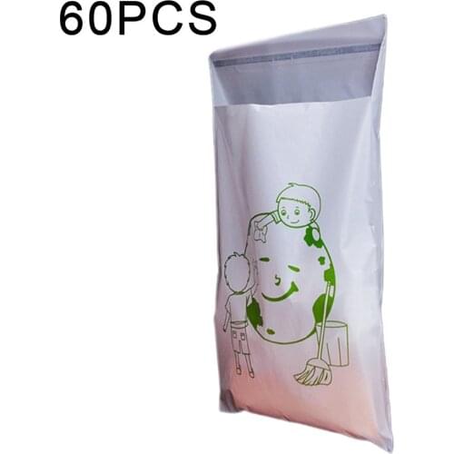 60pcs/set Household Storage Bag Portable Adhesive Garbage Bag Disposable Cleaning Vehicle Garbage Bags