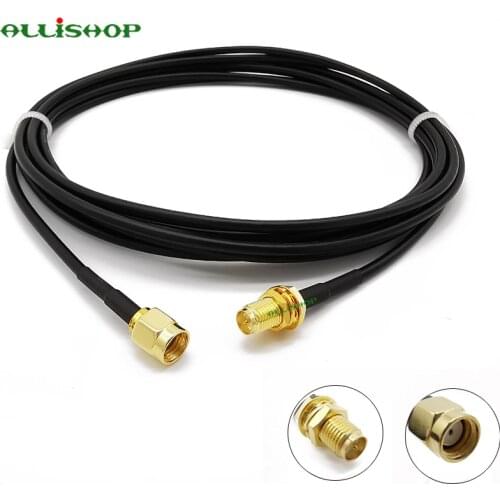 SMA Adapter RG174 Antenna Extension Cable RP-SMA Male to RP-SMA Female Connector Pigtail Cable 3/5/9/12/15M