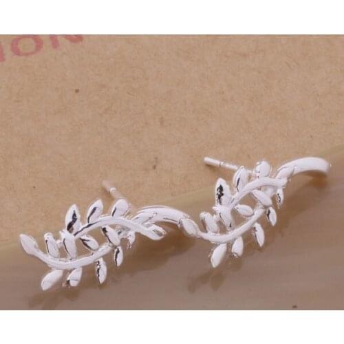 AE445 Hot sterling earrings , fashion jewelry , Around the leaves /clkalcra avmajmta silver color