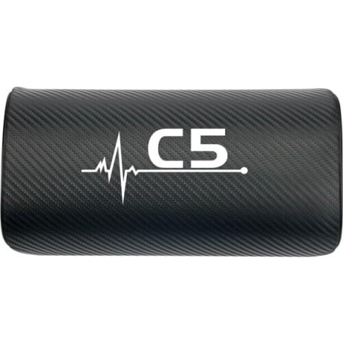 Car neck pillows both side pu leather single headrest case for Citroen C5 Accessories