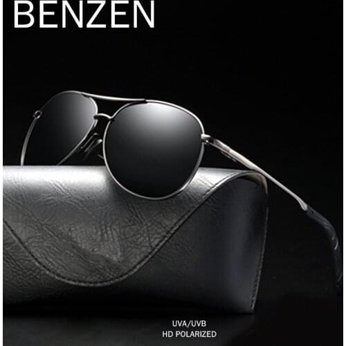BENZEN Polarized Sunglasses Men Vintage Pilot Male Sun Glasses For Driving Retro Women Shades Black New 9311