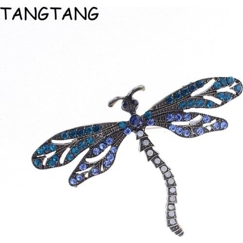 TANGTANG Dragonfly Brooch Antique Bronze Plating Brooches And Pins Jewelry Vintage Bijoux Ornament Accessories OL Gift Pin 2020