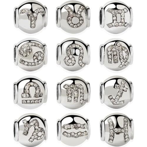 2020 new free shipping 4pcs/lot Twelve constellations Capricorn Sagittarius Scorpio Libra bead fit Pandora charms bracelet X062