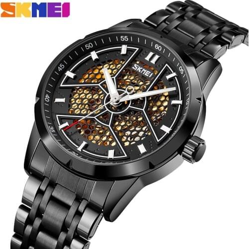 Brand Montre Homme SKMEI Charm Automatic Mechanical Watch Men Hollow Luminous Pointer Mens Wristwatches Waterproof Male Watches