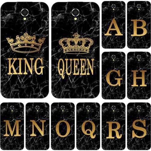 Phone case for Lenovo A859 859 A678T Marble Golden alphabet background Soft Print Cover Fundas