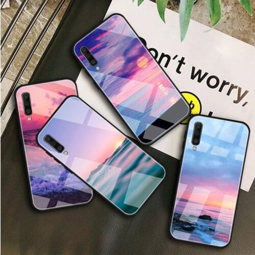 Sunset Tempered Glass Case For Samsung Galaxy A10S A10E A20S A20E A30S A40 A50S A60 A70 A80 A90 A6 A7 A8 Shell