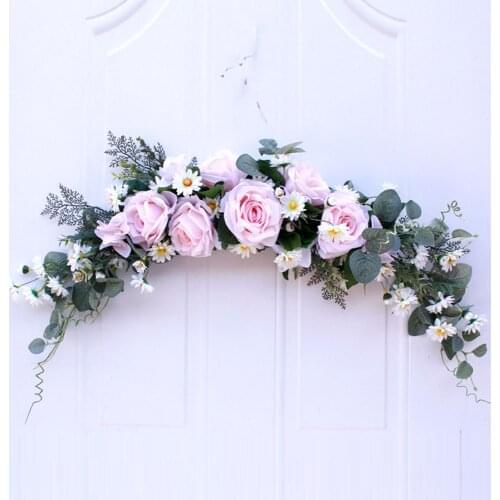 Wedding Arch Flowers Rustic Artificial Floral Swag Door Green Leaves Rose Peony Table Centerpieces Home Decoration