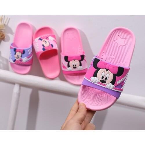 Childrens Cartoon Slippers Home and Indoor Cute Mickey Sandals for Boys and Girls To Wear Comfortable PVC Slippers