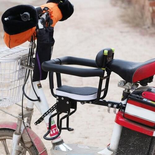 Children Bike Seat Bicycle Front Mount Baby Carrier Seat with Handrail for Kids Children Toddler Flexible Seat Pedal Bicycle