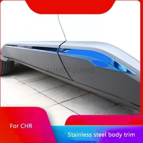 For Toyota CHR Body Trim Strip Door Bumper Strip Door Edge Bright Strip Exterior Decoration Side Skirt Stainless Steel