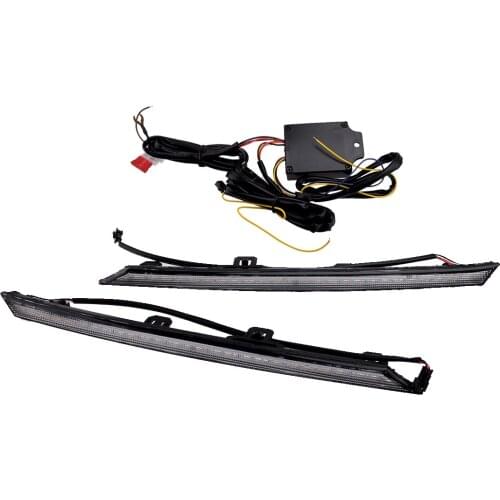 1 Pair Car Left & Right DRL 3 Colors LED Daytime Running Light with Turn Signal Lamp DC 12V Fit for Toyota RAV4 2019 2020