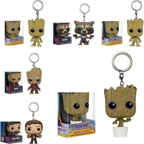 Funko POP Pocket Keychain Star-Lord Rocket Tree Man Action Figure Toys
