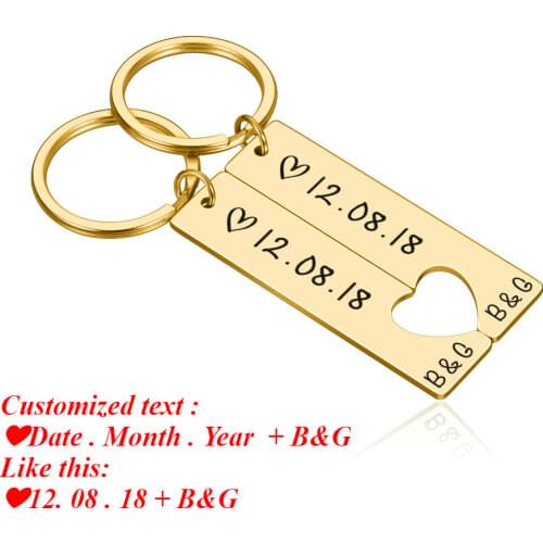 Custom Couples Keychain Boyfriend Girlfriend Husband Anniversary Valentine Day Gift Pinky Promise Women Men custom name KeyChain
