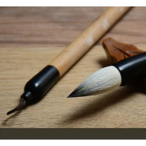 Chinese Brush Pen Woolen&purple Rabbit Hair Calligraphy Brush Caligrafia Chinese Peony Painting Coloring Brush Pen Tinta China