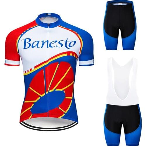 Banesto Summer Cycling Jersey set Maillot Ropa Ciclismo Cycling Bicycle Clothing MTB Bike Clothing Uniform Cycling Set
