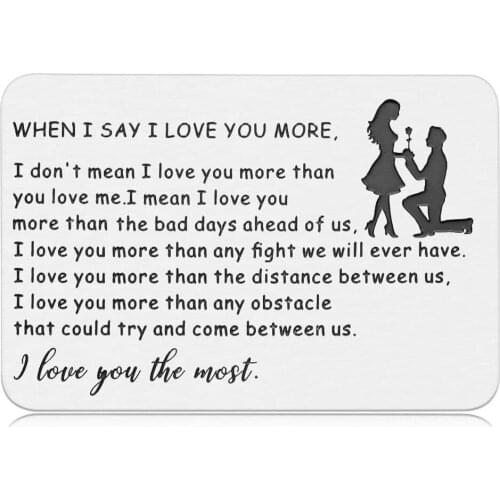 Engraved Wallet Card Insert, Valentines Day Card Gifts Anniversary Card From Wife Romantic, Love Note Wedding Gifts DIY Custom