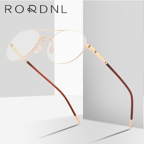 Round Optical Glasses Frame for Men Retro Myopia Prescription Eyeglasses Frame Male Stainless Stee Eyewear Frame Fashion Brand