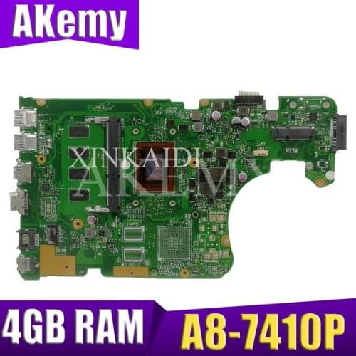 X555DA Laptop motherboard for ASUS X555DG X555D X555DA original mainboard A8-7410P 4GB RAM tested 100% work