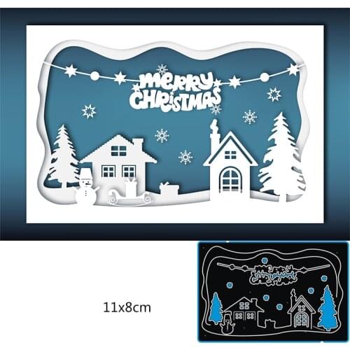 110*80mm MERRY CHRISTMAS New Metal Cutting Dies for decor card DIY Scrapbooking stencil Paper Album template Dies