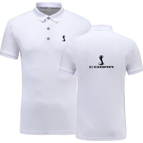 2021 New Summer Short-sleeve Polo Homme High Quality Cotton Fashion Cobra logo Print Polo Shirt Casual Business Camisa Polo