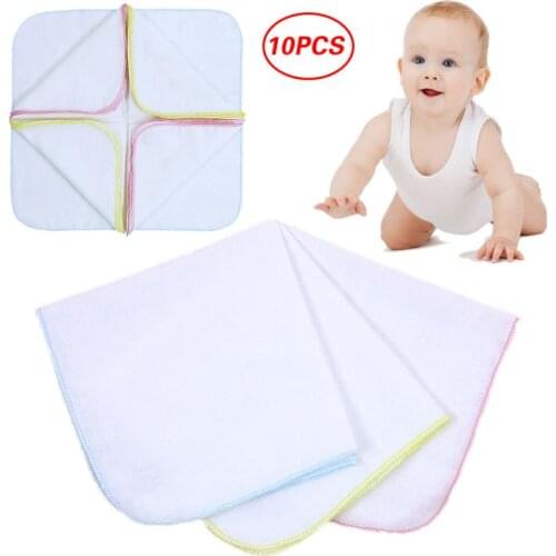 New 10 Pcs Cotton Newborn baby towel Gauze Double Layer Baby Face Towel Baby Bibs Saliva Towel Baby Handkerchief Nursing Towel