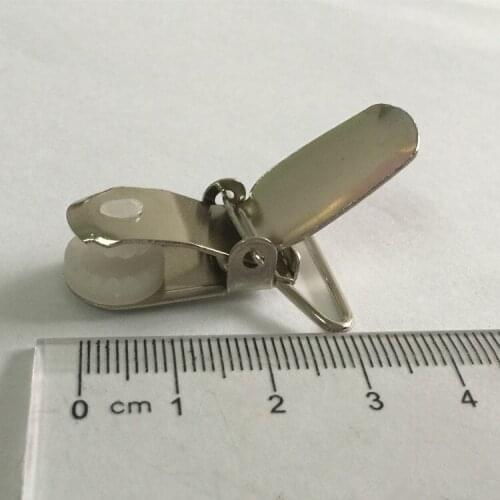 NEW 25mm Sliver Metal Clamps Suspender Pacifier Ribbon Clips Hook Holder Round Plastic Insert Duck-mouth Buckle 100 pcs/lot