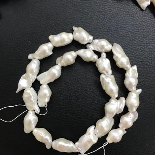 NEW freshwater pearl AA reborn keshi baroque white nature 15" wholesale bead nature