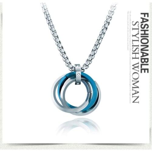 Fashion Punk Stainless Steel Circle Pendant Necklace For Women Men Hip Hop Hollow Round Charms Choker Jewelry Party Gifts