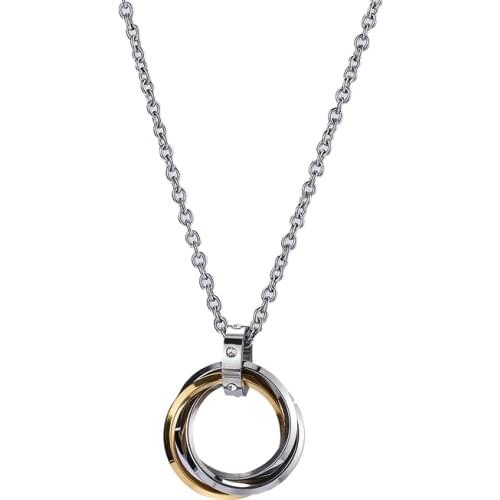 Fashion Brand Three Ring Simple Men and Women Couple Pendant Necklace Fashionmonger Student Hip Hop Street Ornament