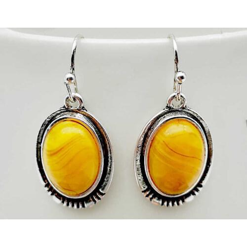 Retro Earrings yellow water drop Hook Earrings for party birthday Trendy Earrings