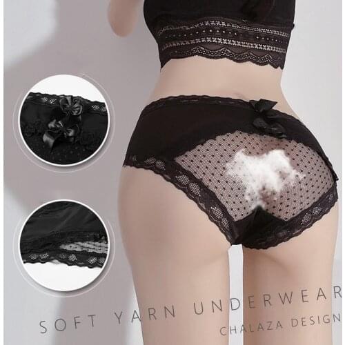 Sexy Briefs women underwear Lingerie tanga woman Lace Thongs Lingerie Underpants Panty Bowknot Exotic Hollow Out Perspective